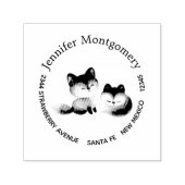 2かわいいリトルキツネ水彩デザイン セルフインキングスタンプ (デザイン)