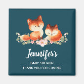 2かわいい小さな赤いキツネ水の色のデザインのお願い マグネット (正面)