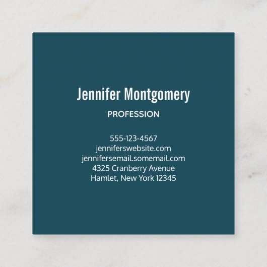 2かわいい小さな赤いキツネ水色デザイン スクエア名刺 (裏面)