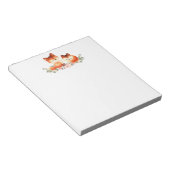 2かわいい小さな赤いキツネ水色デザイン ノートパッド (アングル)