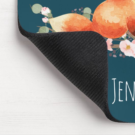 2かわいい小さな赤いキツネ水色デザイン マウスパッド (コーナー)