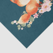 2かわいい小さな赤いキツネ水色デザイン 薄葉紙 (詳細)