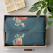 2かわいい小さな赤いキツネ水色デザイン 薄葉紙 (ギフト)