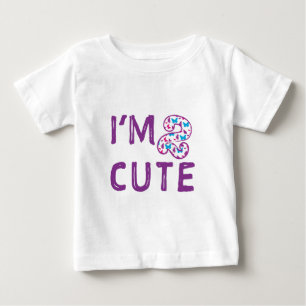 2かわいい蝶誕生日 ベビーTシャツ