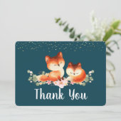 2かわいい赤いキツネありがとう サンキューカード (スタンド正面)