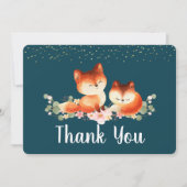2かわいい赤いキツネありがとう サンキューカード (正面)