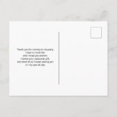 2かわいい赤いキツネありがとう ポストカード (裏面)