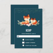 2かわいい赤いキツネ 出欠カード (正面/裏面)