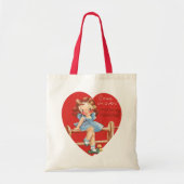 2かわいい違うヴィンテージバレンタインデーのハート トートバッグ (正面)