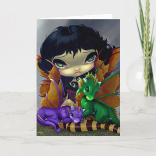 "2かわいいDragonlings"の挨拶状 カード