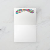 2かわいらしい花のモノグラムのメッセージカード サンキューカード (内部)