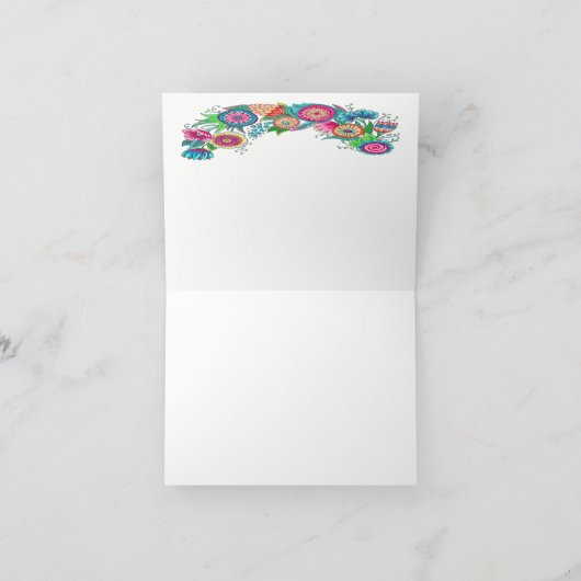 2かわいらしい花のモノグラムのメッセージカード サンキューカード (内部)