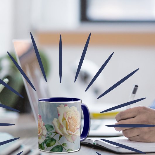 2かわいらしバラフラワーアートカップマグカップ マグカップ