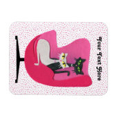 2かわいらし世紀中頃の猫ダイヤモンドカラー椅子 マグネット (横)