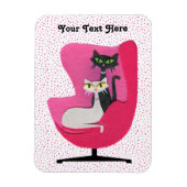 2かわいらし世紀中頃の猫ダイヤモンドカラー椅子 マグネット (縦)