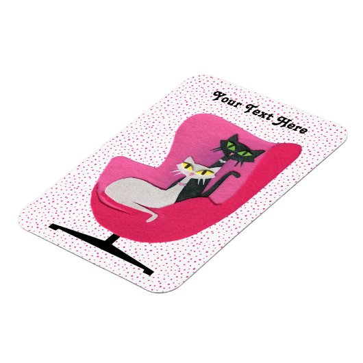 2かわいらし世紀中頃の猫ダイヤモンドカラー椅子 マグネット (左側)