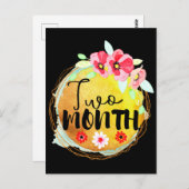 2か月の古いベビーマイルストーンのラベルはがき ポストカード (正面/裏面)