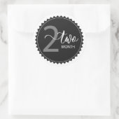 2か月マイルストーンクラシックラウンドステッカー ラウンドシール (バッグ)