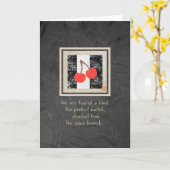 2さくらんぼパーフェクトマッチ記念日カード カード (黄色い花)