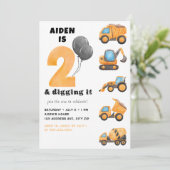 2そしてそれを掘る誕生日パーティーの招待ボーイズ 招待状 (スタンド正面)