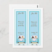 2たった今結婚しましたクラシックカー日付ブックマークを保存 ポストカード (正面/裏面)