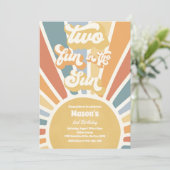2つのおもしろいの太陽の日差し2nd誕生日パーティー 招待状 (スタンド正面)