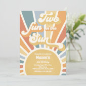 2つのおもしろいの太陽の日差し2nd誕生日パーティー 招待状 (スタンド正面)