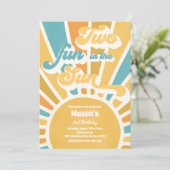 2つのおもしろいの太陽の日差し2nd誕生日ブルーレイズ 招待状 (スタンド正面)