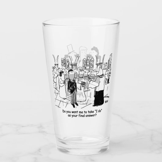 2つのおもしろいの結婚マンガと結婚マンガ タンブラーグラス (正面)