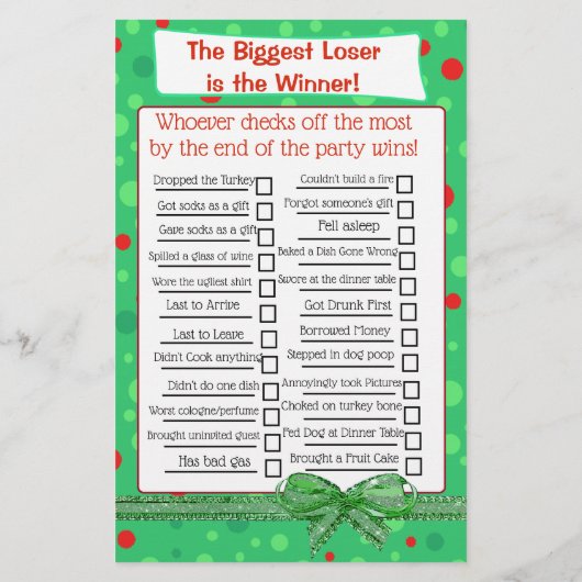 2つのおもしろいクリスマスゲームフライヤー (裏面)