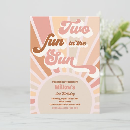 2つのおもしろいサンシャイン2nd誕生日タンレイズ 招待状 (スタンド正面)