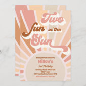 2つのおもしろいサンシャイン2nd誕生日タンレイズ 招待状 (正面/裏面)