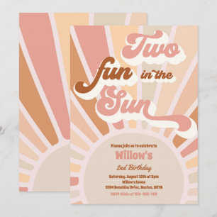 2つのおもしろいサンシャイン2nd誕生日タンレイズ 招待状