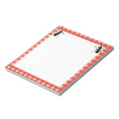 2つのおもしろいビッグブラックアリ赤いホワイトプレイド縁ど ノートパッド (回転)