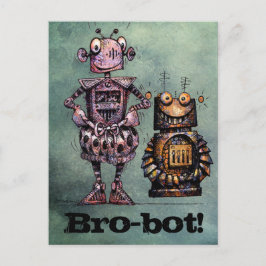 2つのおもしろいロボット – ブロボット！ ポストカード
