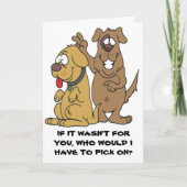 2つのおもしろい犬のバースデー・カード カード (正面)