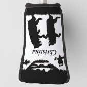 2つのおもしろい踊りブラックベアーズフクロウ ゴルフヘッドカバー (回転90)