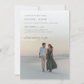 2つのお洒落ハートの台本の写真結婚 招待状 (裏面)