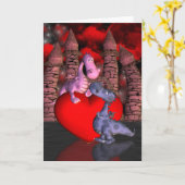 2つのかわいいドラゴン、VAを調べるハート1の1 カード (黄色い花)