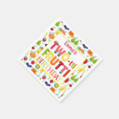 2つのかわいこちゃんフルーツフルーツ2nd誕生日パーティー スタンダードカクテルナプキン (角)