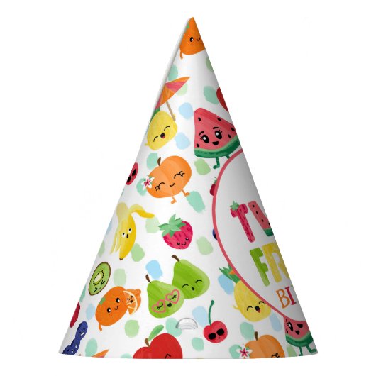 2つのかわいこちゃんフルーツフルーツ2nd誕生日パーティー パーティーハット (左)