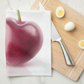 2つのさくらんぼハート キッチンタオル (四つ折り)