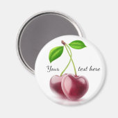 2つのさくらんぼハート マグネット (正面/裏面)