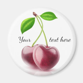 2つのさくらんぼハート マグネット