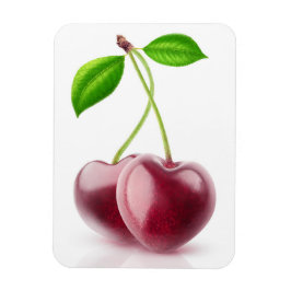 2つのさくらんぼハート マグネット