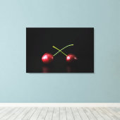 2つのさくらんぼ36x24 (90x60cm) waccna キャンバスプリント (インサイチュ (ウッドフロア))