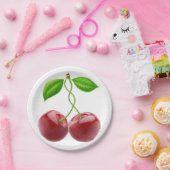 2つのさくらんぼ ペーパープレート (パーティー)