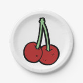 2つのさくらんぼ ペーパープレート (正面)