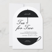 2つののクラシック茶結婚シャワー招待状のお茶 招待状 (正面)