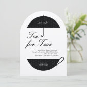 2つののクラシック茶結婚シャワー招待状のお茶 招待状 (スタンド正面)